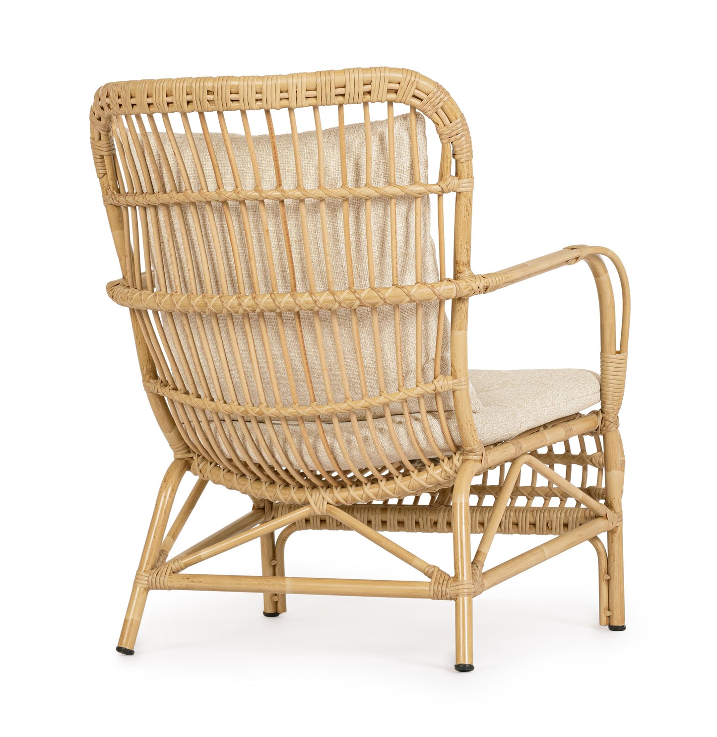 Poltrona da esterno in alluminio effetto Rattan con cuscini