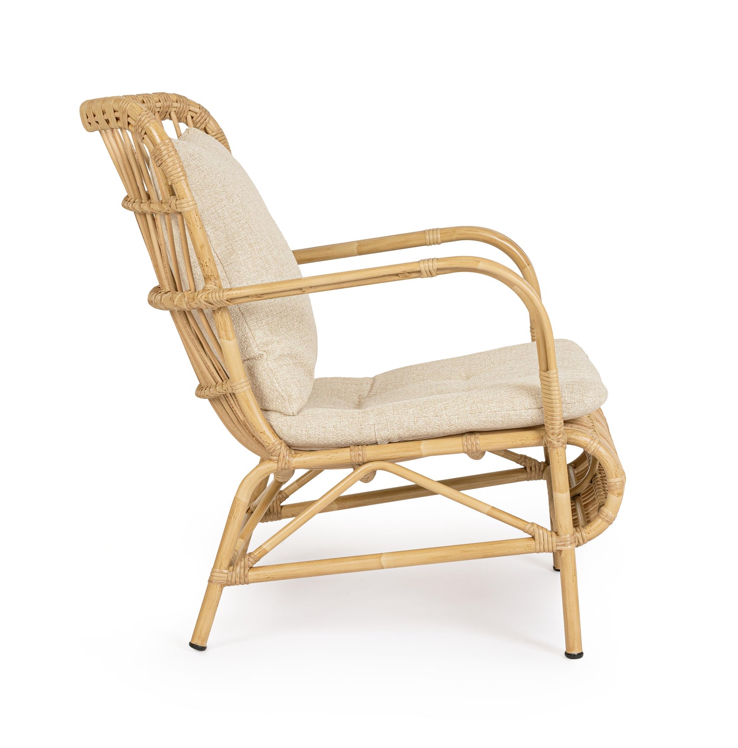Poltrona da esterno in alluminio effetto Rattan con cuscini