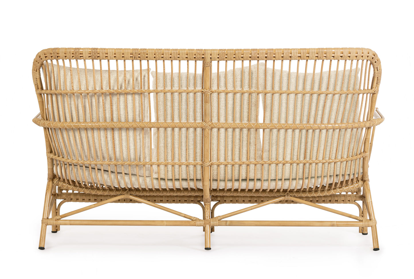 Divano da esterno in alluminio effetto Rattan con cuscini