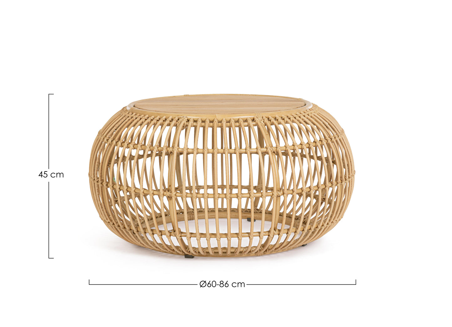 Tavolino da esterno in alluminio effetto Rattan