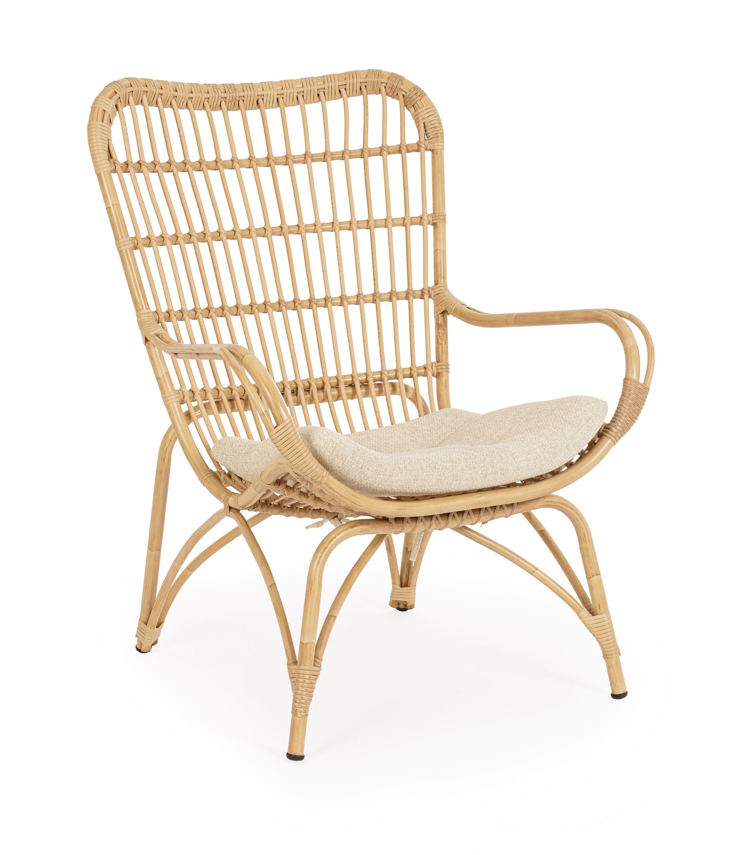Poltrona lounge da esterno in alluminio effetto rattan con poggiapiedi