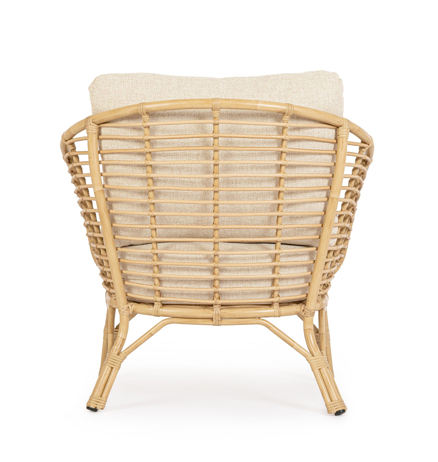 Poltrona con cuscini in alluminio effetto rattan da esterno
