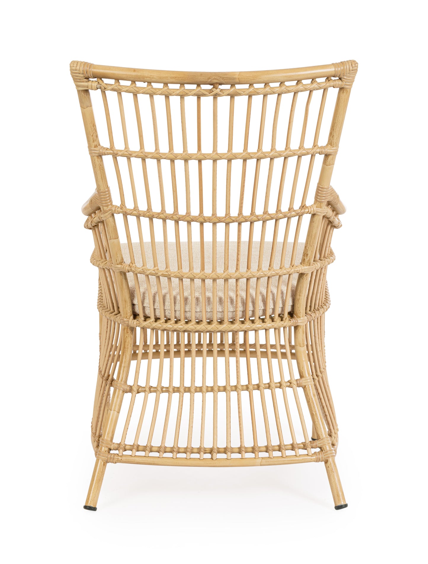 Poltrona da esterno in alluminio effetto Rattan con cuscino seduta