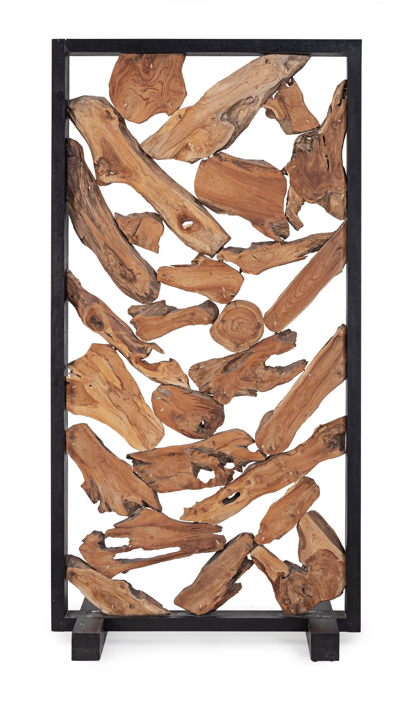 Paravento separè etnico legno massello e radici di teak - lapagoda.net