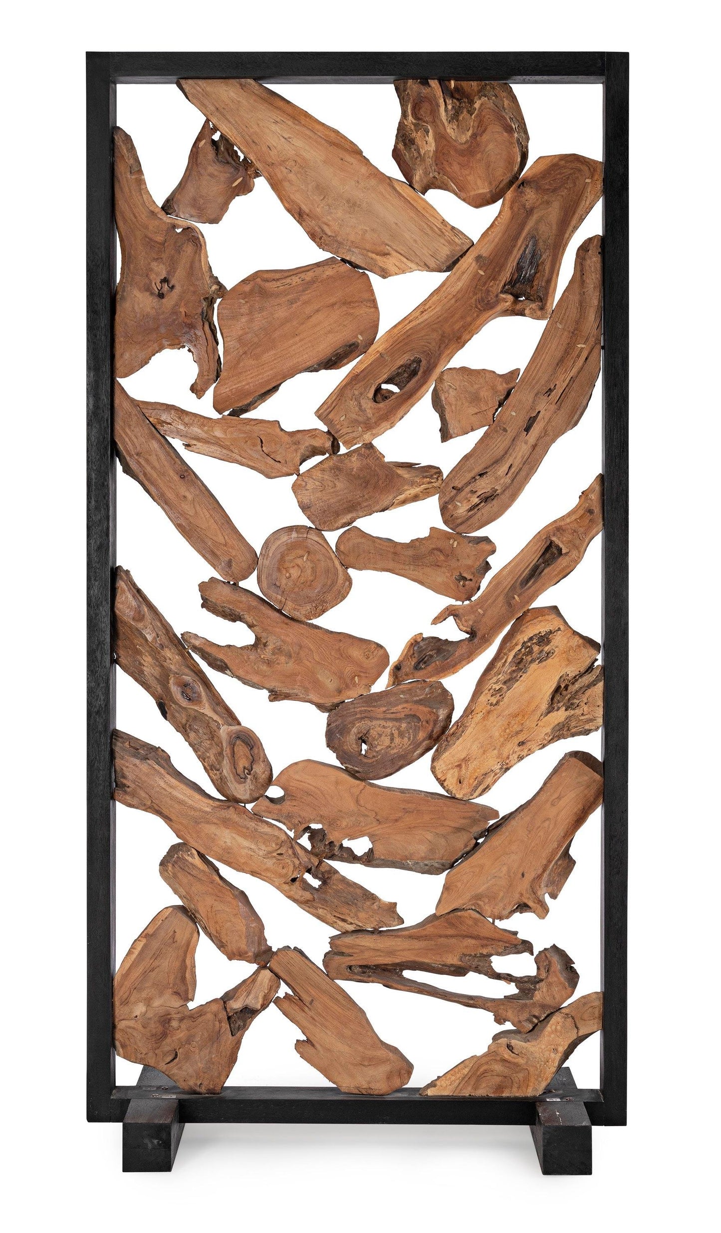 Paravento separè etnico legno massello e radici di teak - lapagoda.net