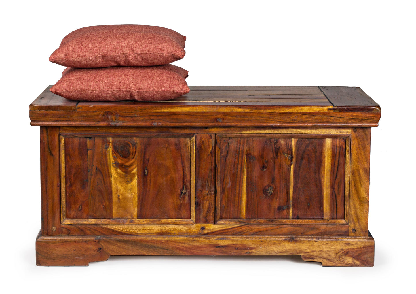Cassapanca indiana stile provenzale rustico legno massiccio di Acacia