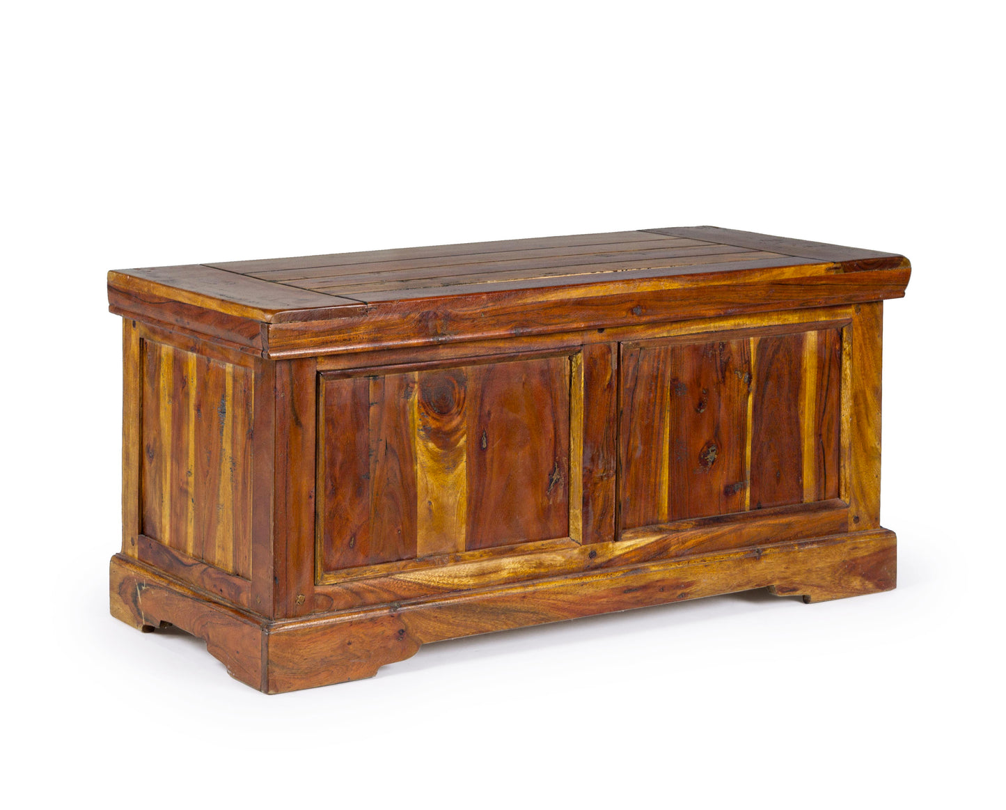 Cassapanca indiana stile provenzale rustico legno massiccio di Acacia