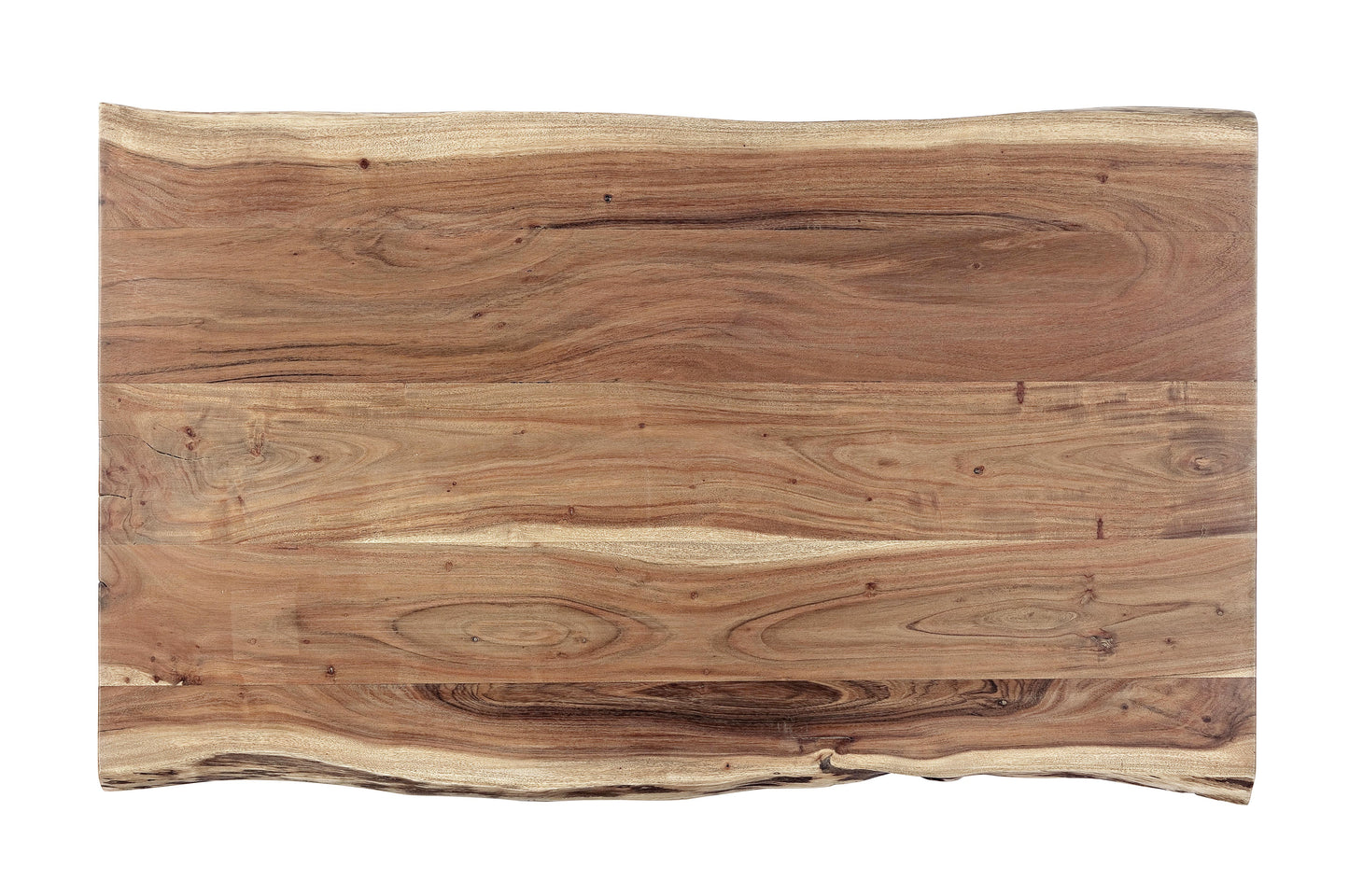 Tavolino etnico industrial legno massiccio bordo vivo e ferro