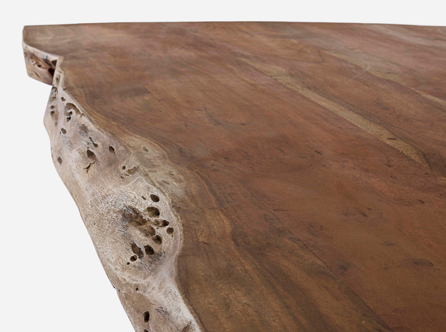Tavolo industrial gambe in acciaio effetto inox e piano in legno massello bordo vivo - lapagoda.net
