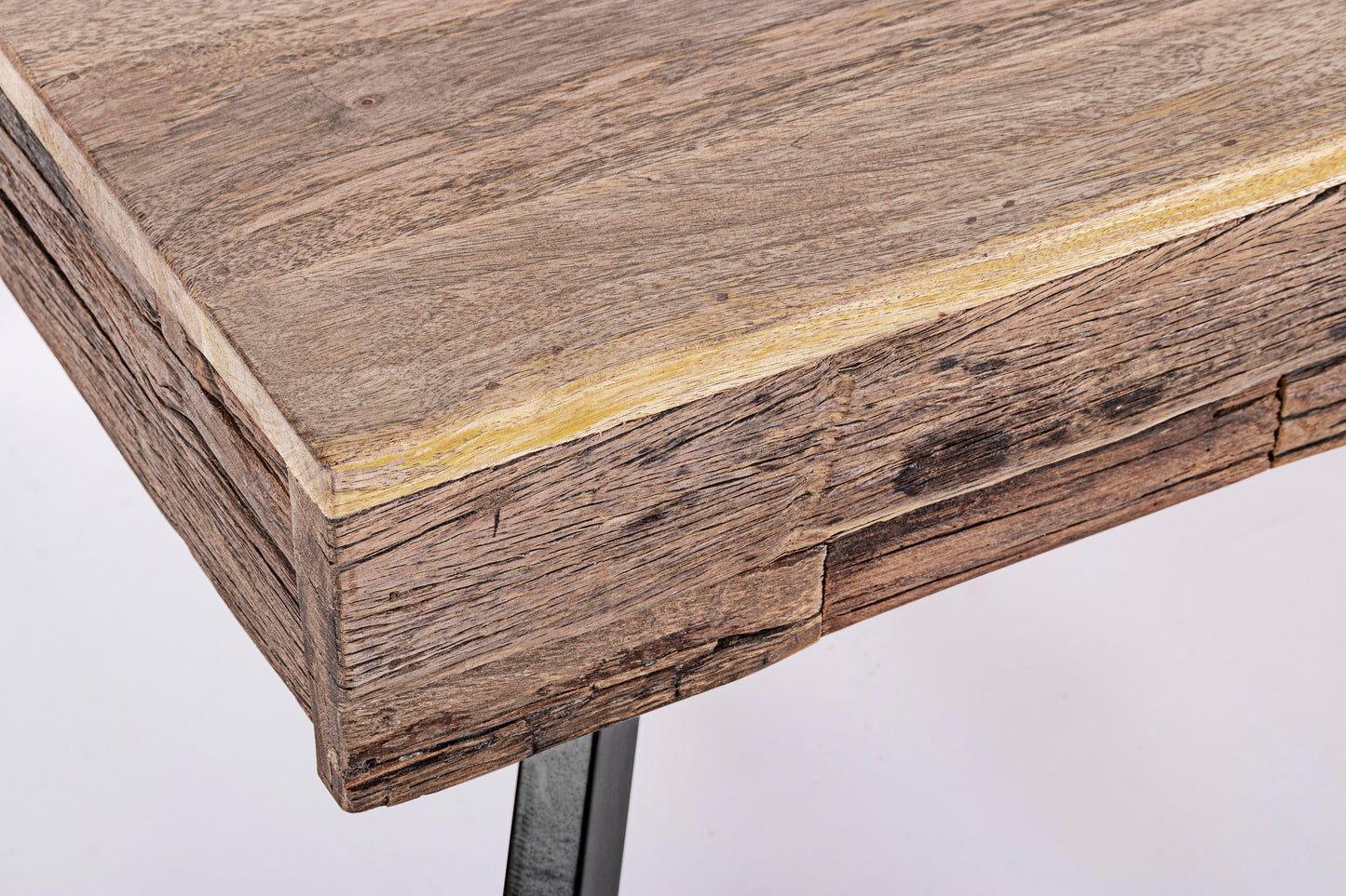Tavolino industrial vintage con cassetti legno massiccio e acciaio