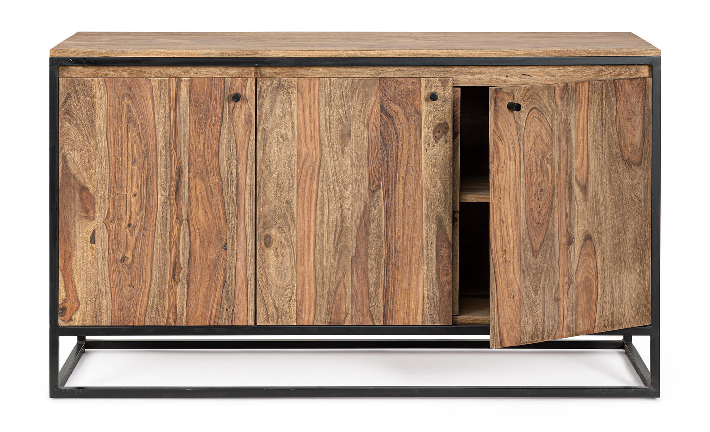 Credenza etnica industrial in legno massello e ferro battuto 3A - lapagoda.net