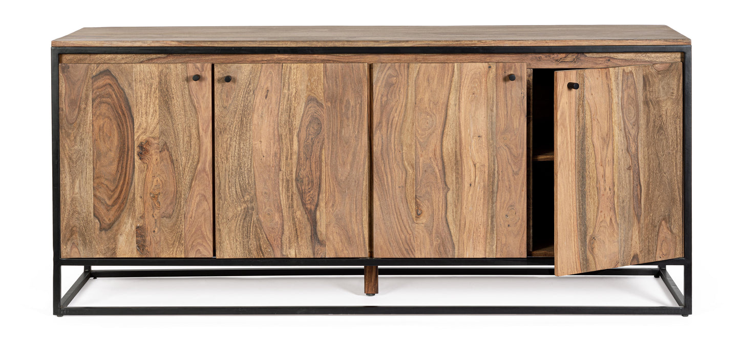 Credenza etnica industrial in legno massello e ferro battuto 3A - lapagoda.net