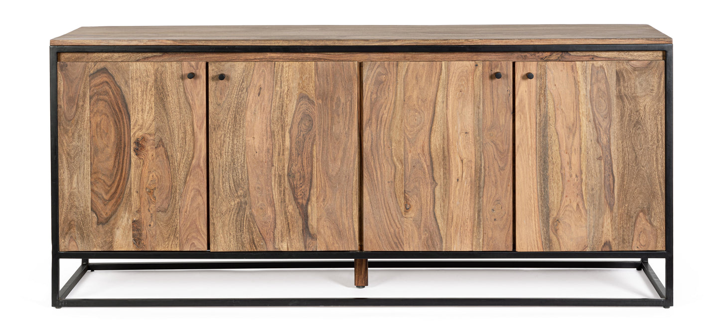 Credenza etnica industrial in legno massello e ferro battuto 3A - lapagoda.net