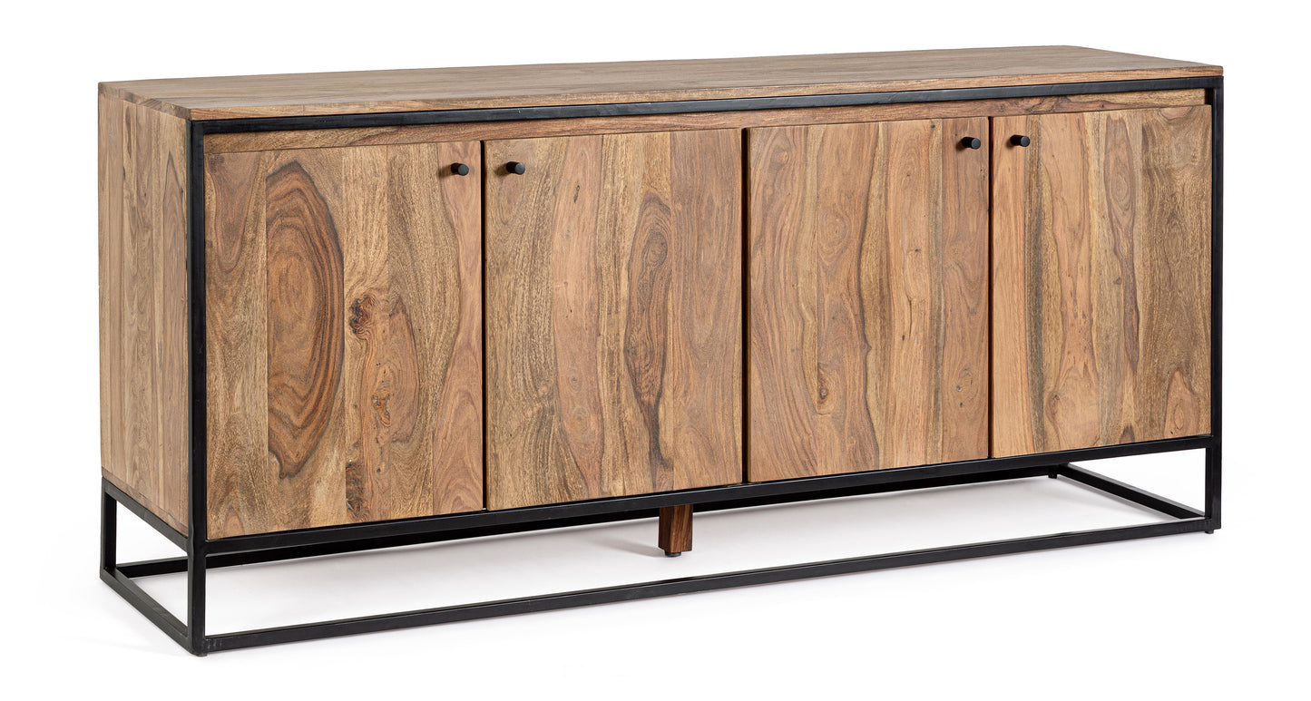 Credenza etnica industrial in legno massello e ferro battuto 3A - lapagoda.net