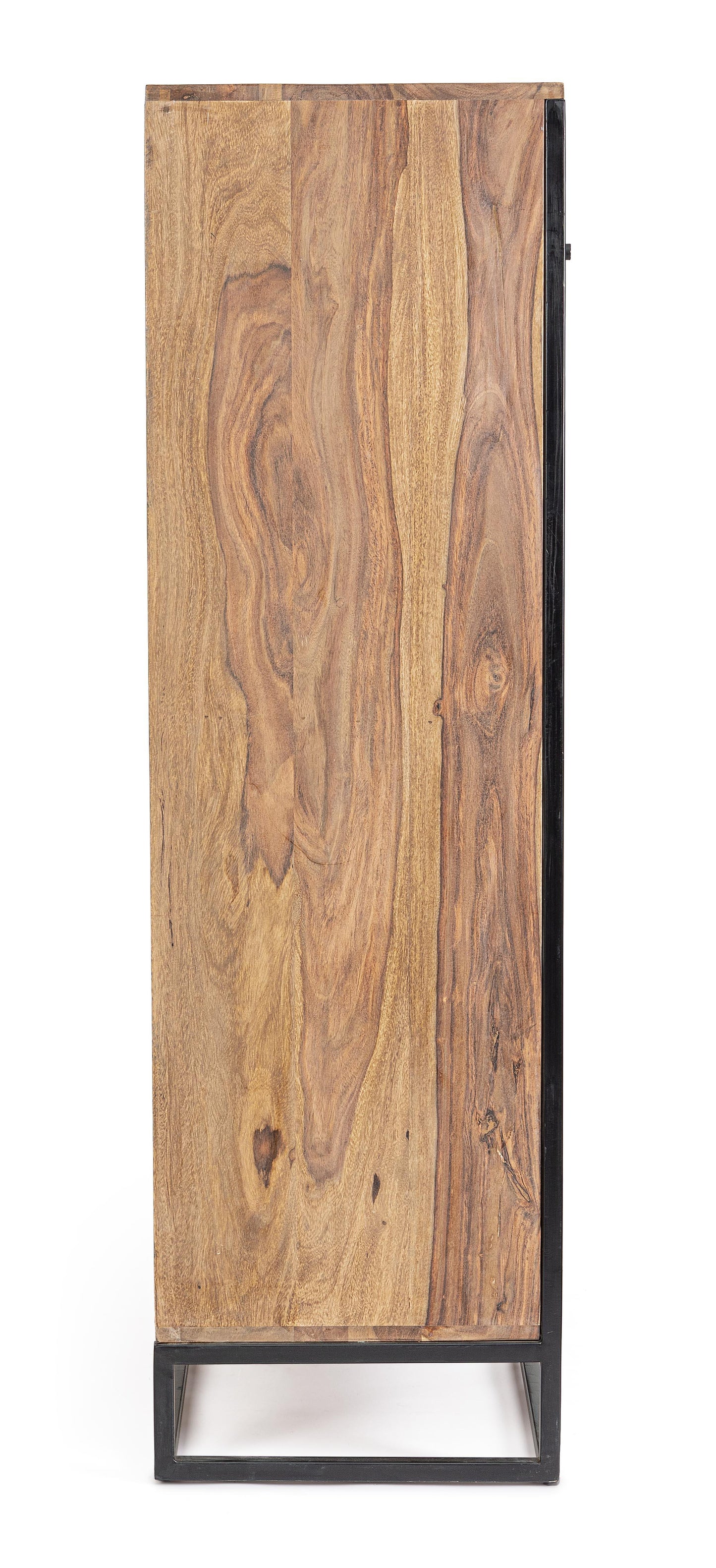 Credenza alta etnica industrial in legno massello e ferro battuto 4A 1C - lapagoda.net