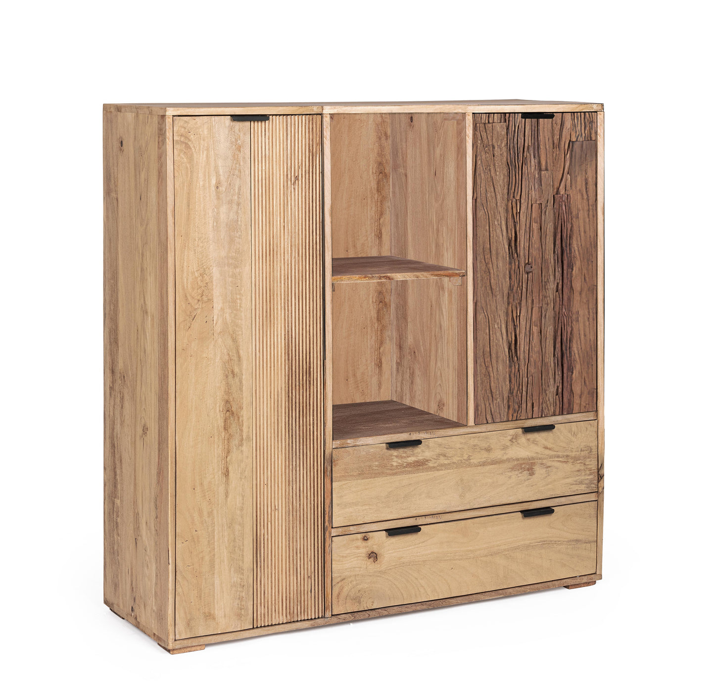 Mobile armadio in legno massiccio bicolore 2 ante 2 cassetti