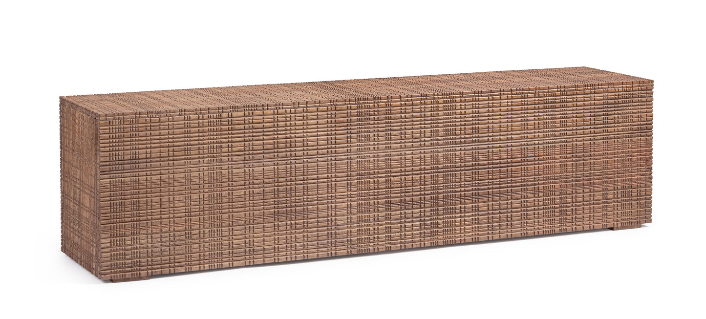 Tavolino panca in legno massiccio dark design vintage