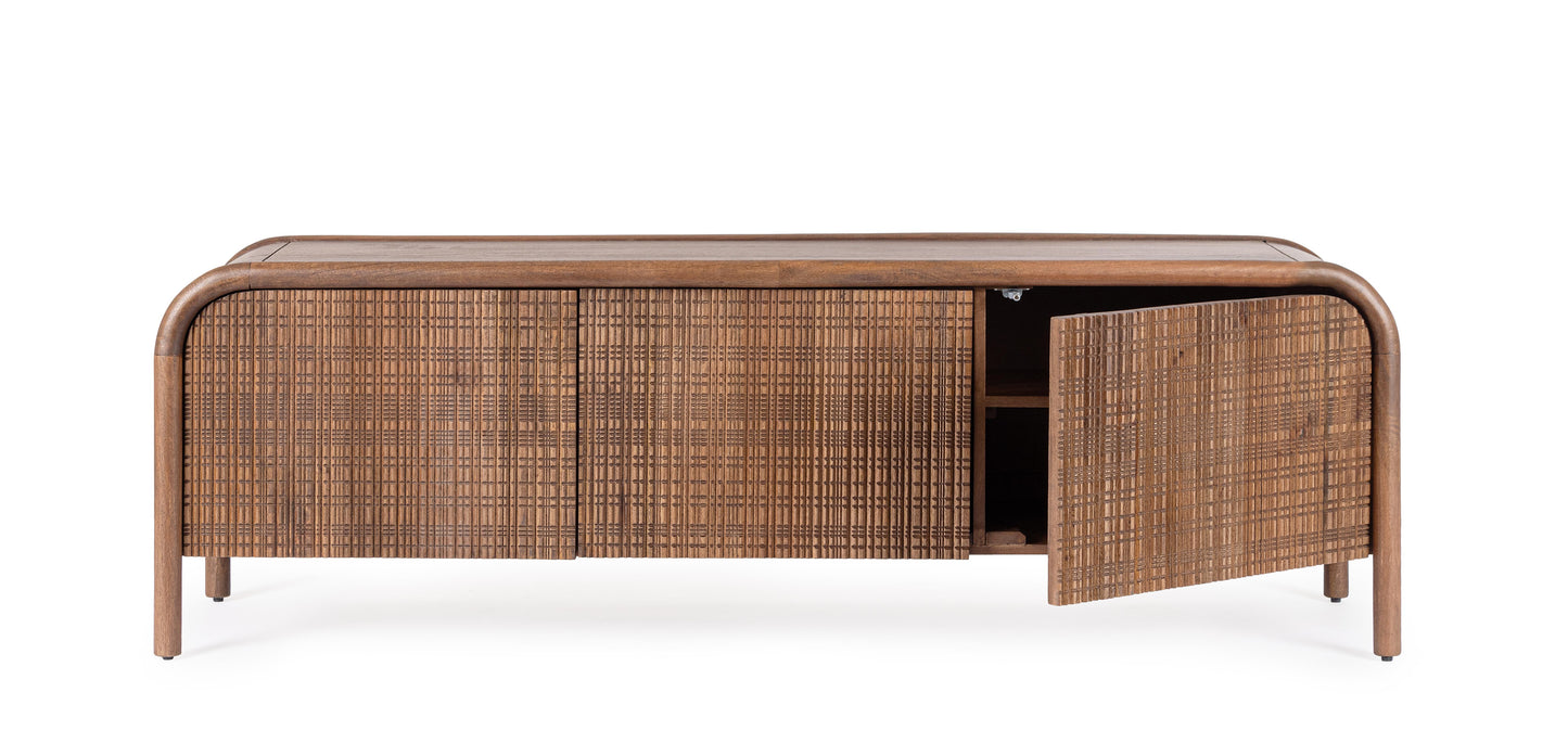 Mobile porta tv 3 ante in legno massiccio dark design vintage
