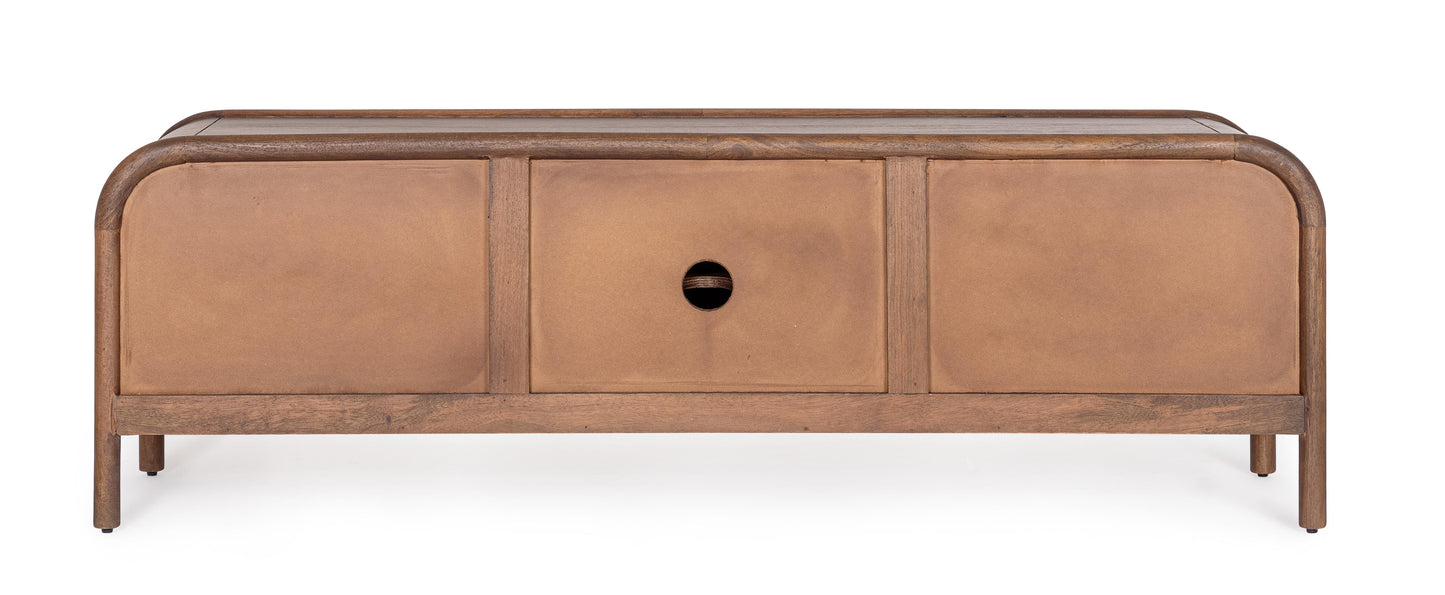 Mobile porta tv 3 ante in legno massiccio dark design vintage