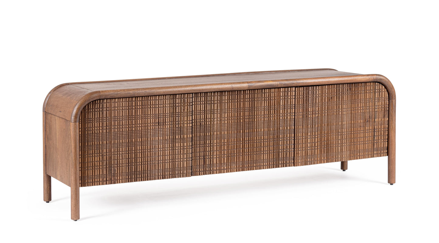 Mobile porta tv 3 ante in legno massiccio dark design vintage