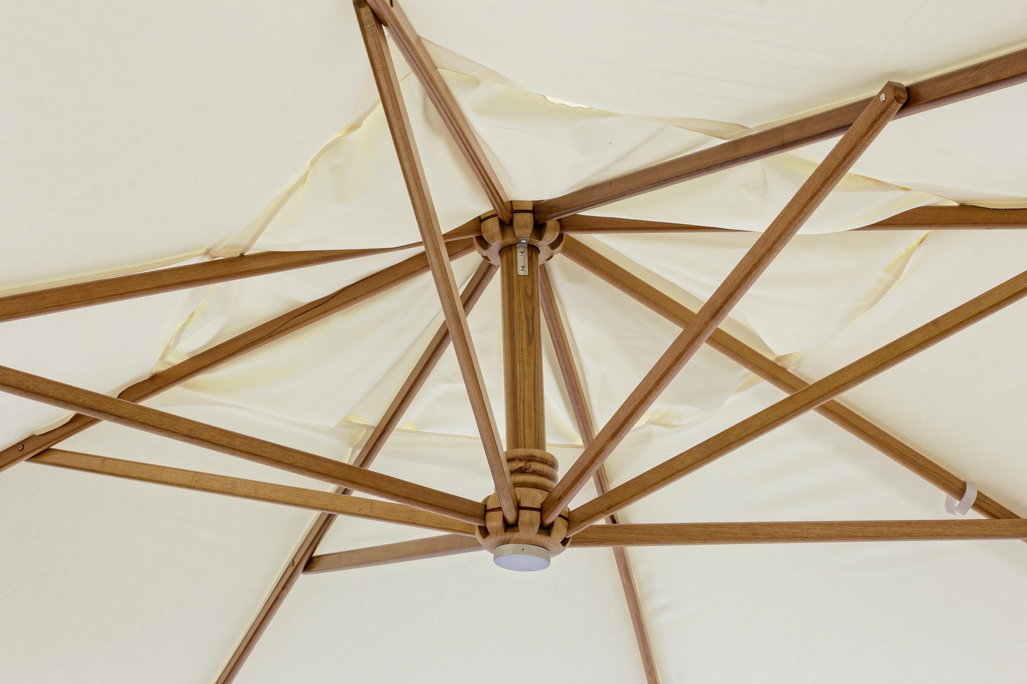 Ombrellone girevole 180 Ferro legno con inserti in pelle misure 3x3 e 3x4 - lapagoda.net