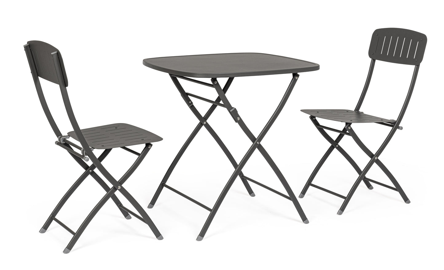 Set bistrot da esterno pieghevole tavolo e 2 sedie in acciaio verniciato diversi colori