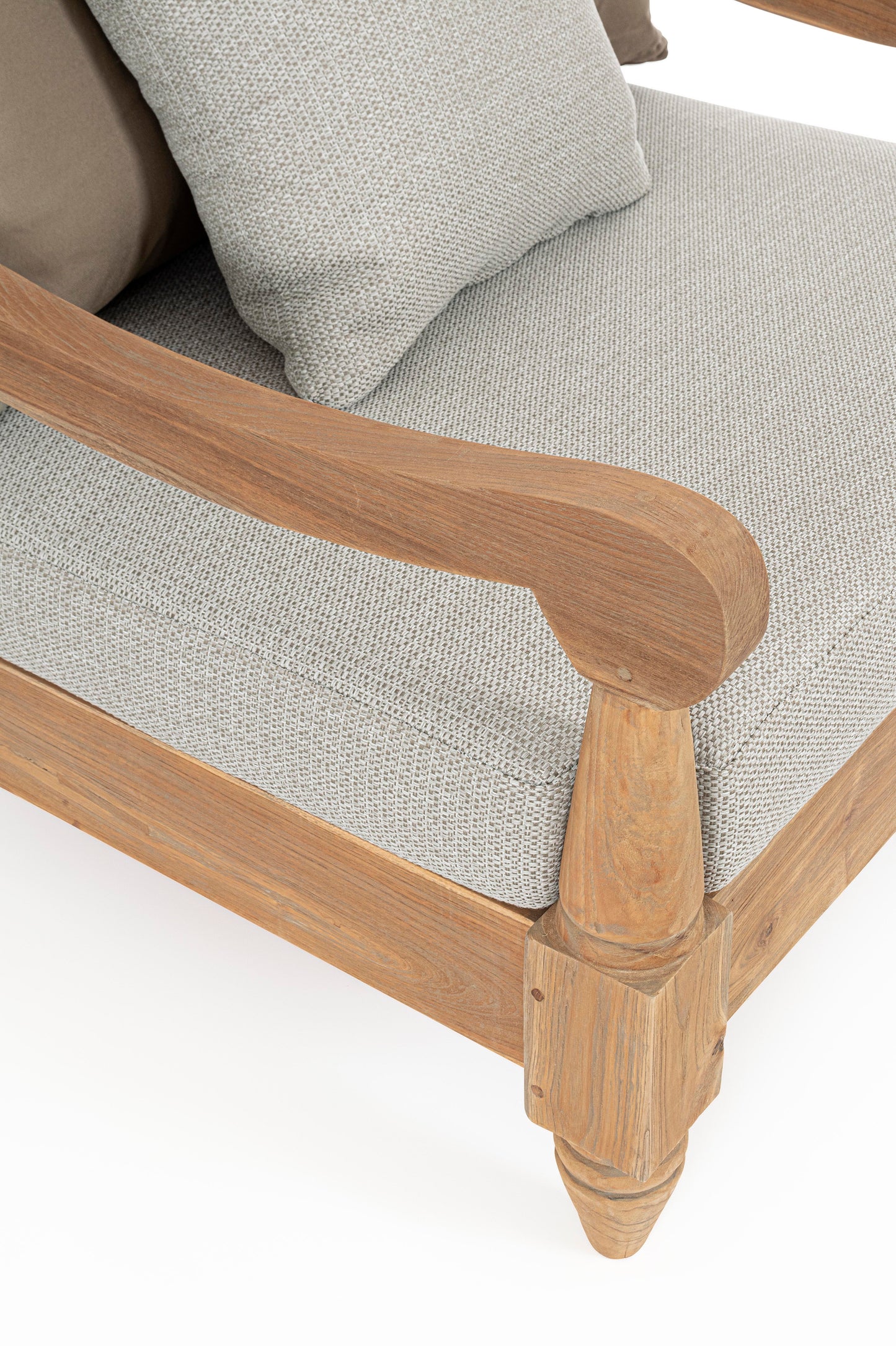 Poltrona in teak con cuscini da esterno