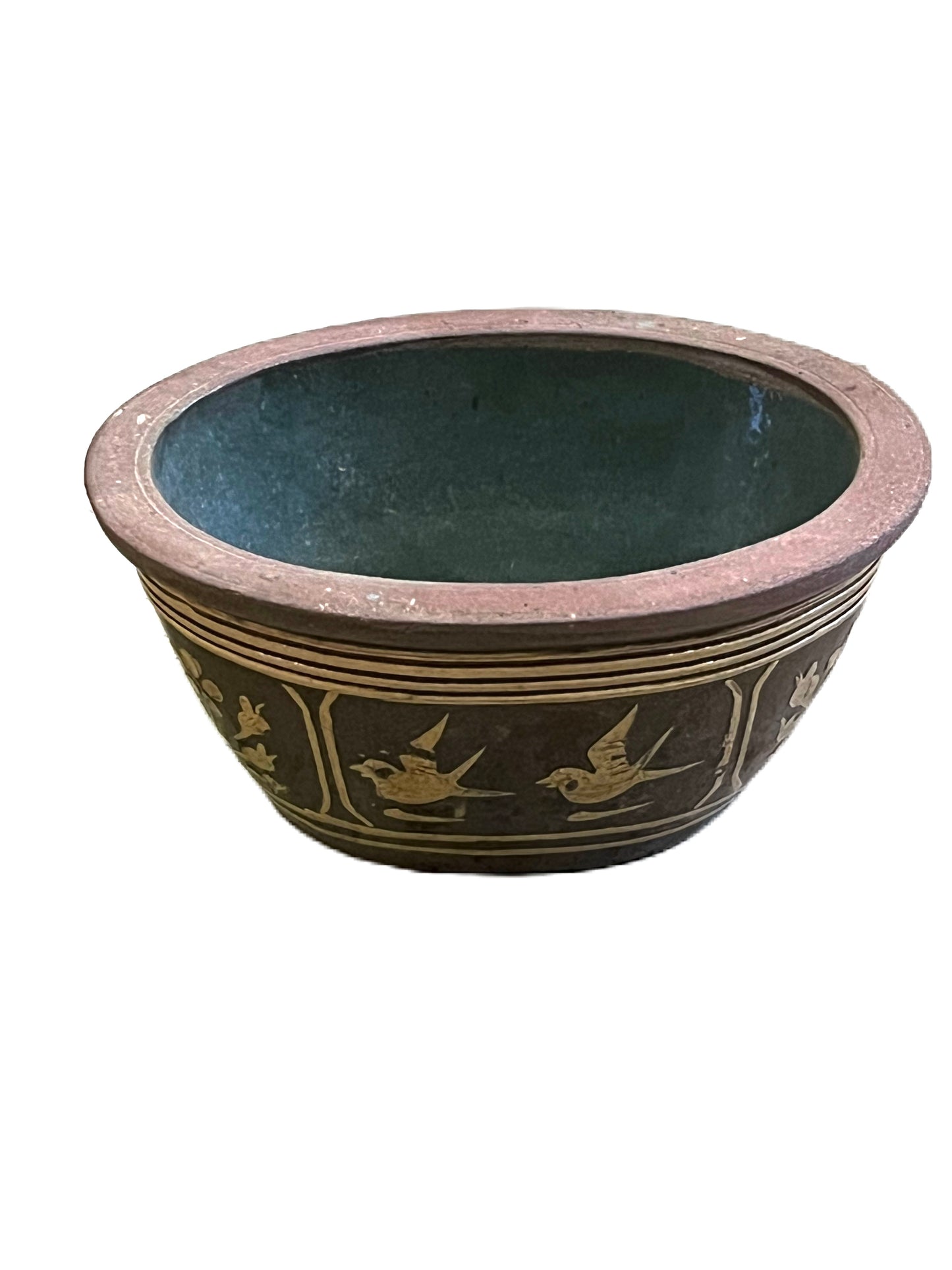 Vaso cinese in terracotta decorata