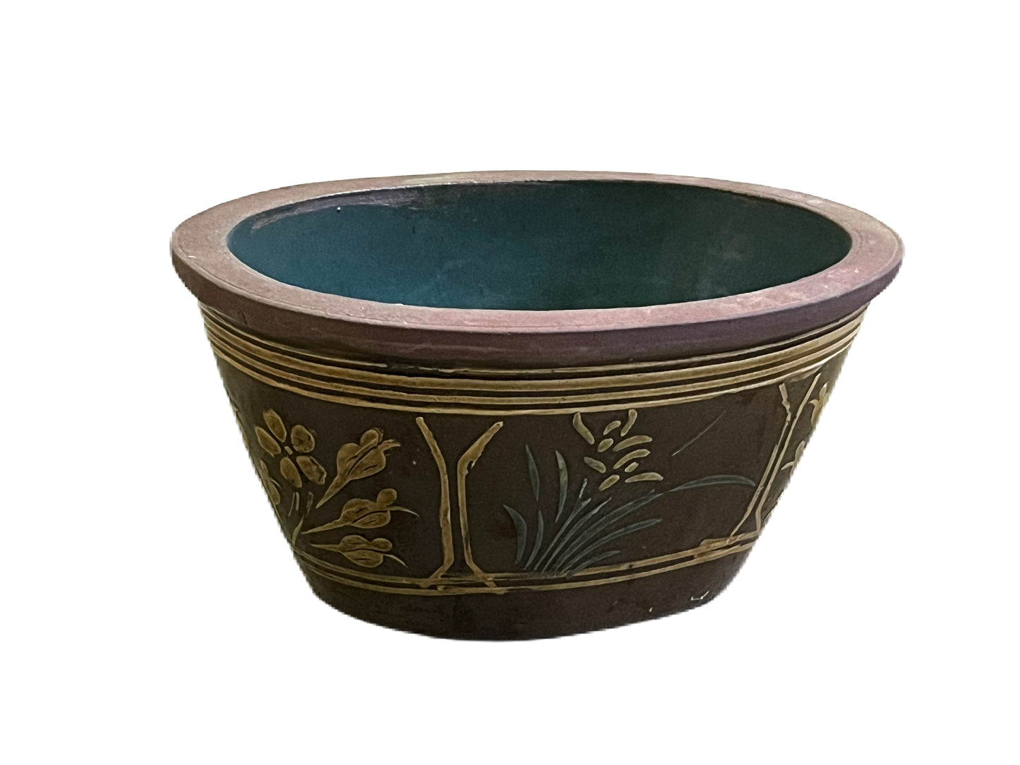 Vaso cinese in terracotta decorata