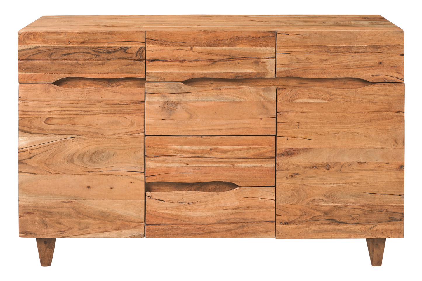 Credenza etnica minimale in legno massiccio di Acacia naturale