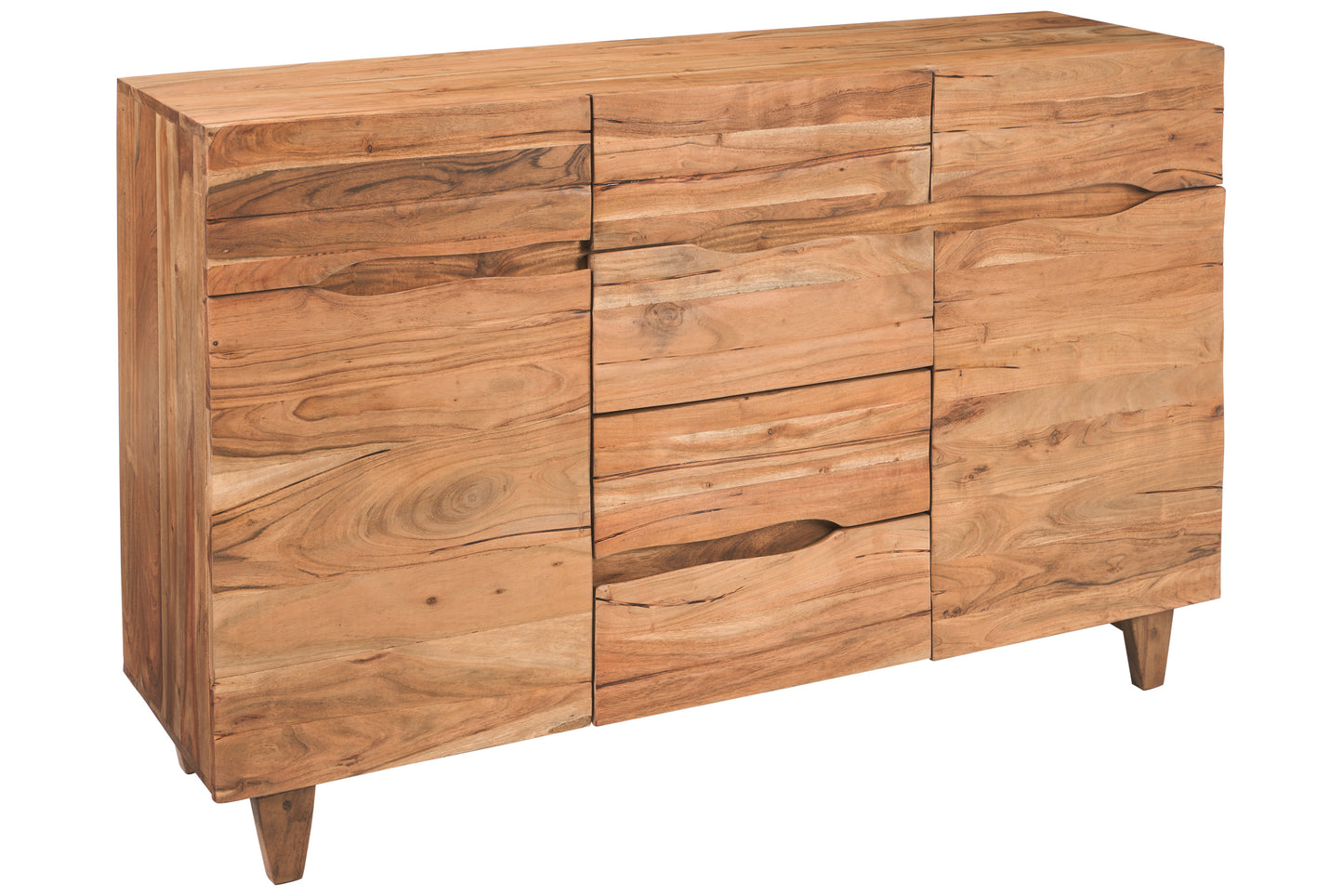 Credenza etnica minimale in legno massiccio di Acacia naturale