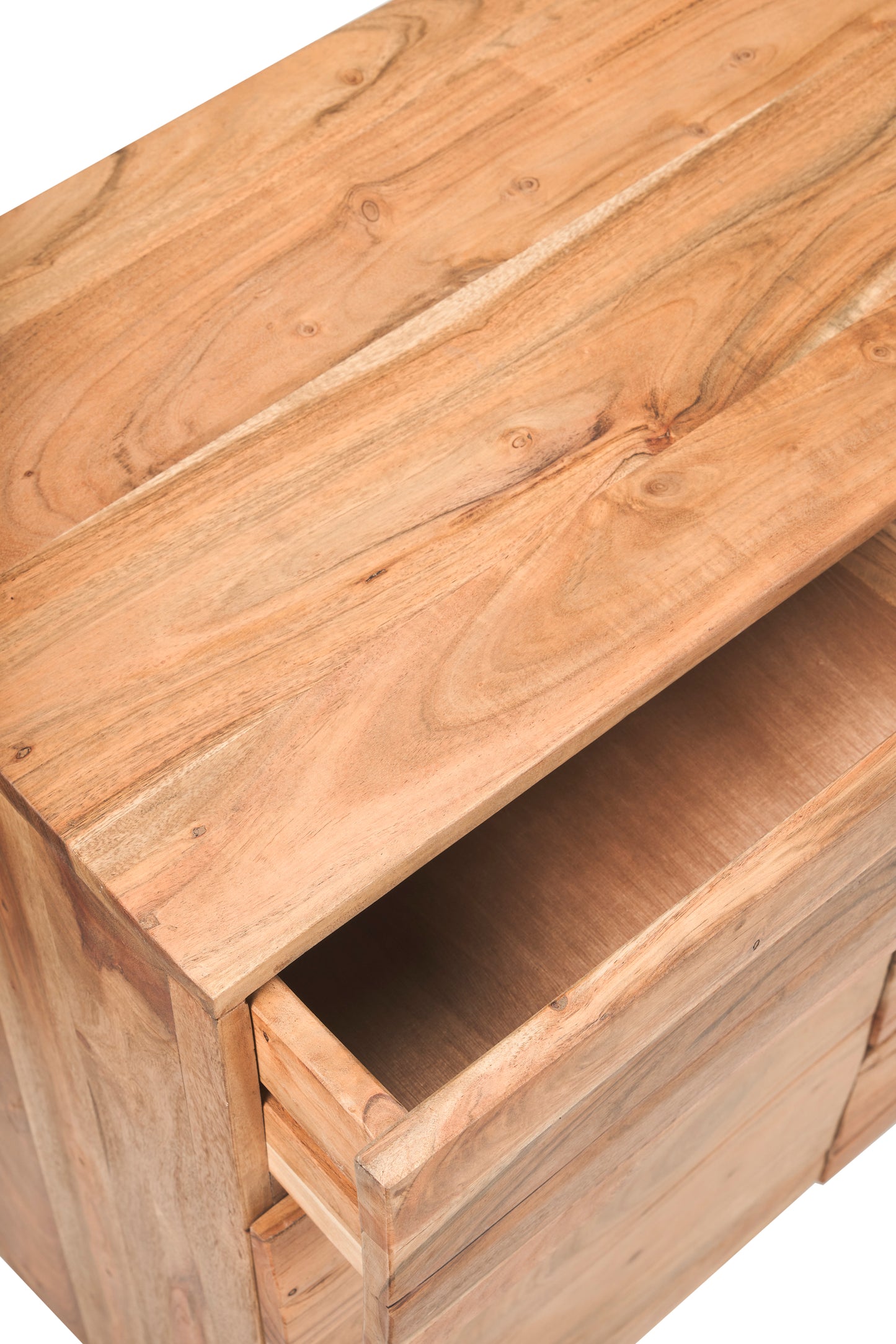 Credenza etnica minimale in legno massiccio di Acacia naturale