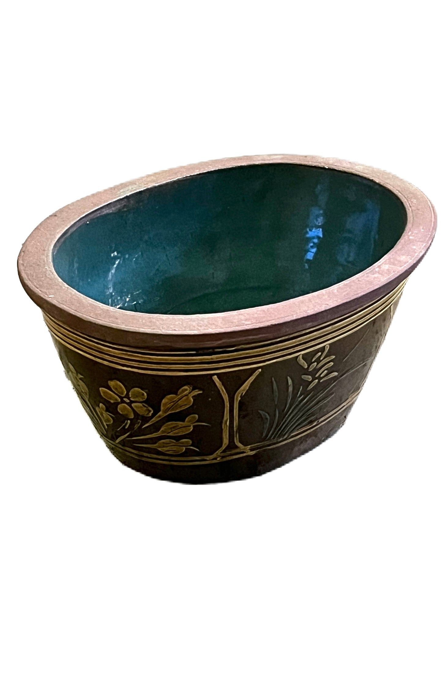 Vaso cinese in terracotta decorata