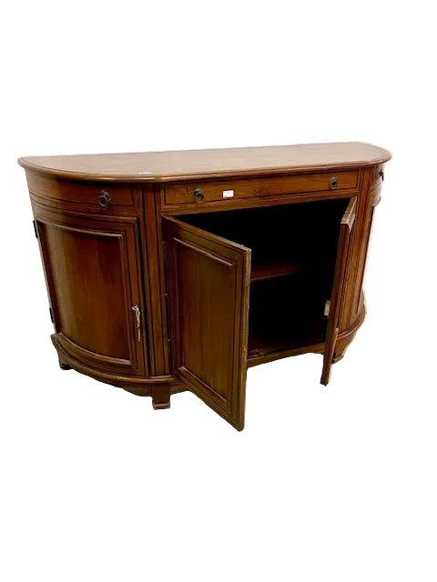 Credenza coloniale con intarsio in legno di teak