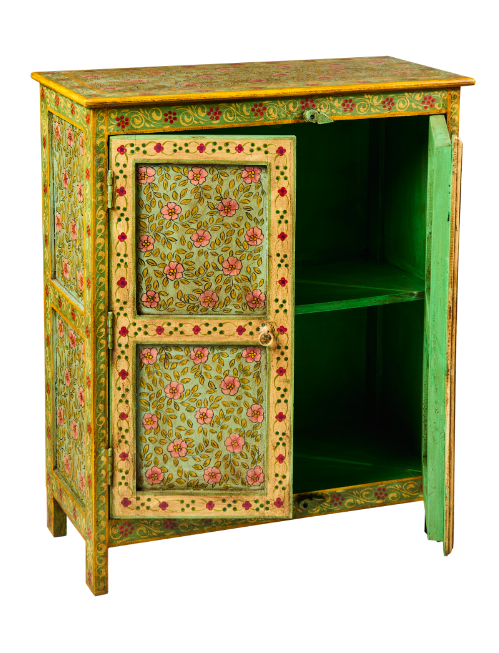 Credenza Indiana in legno massello dipinto 2a