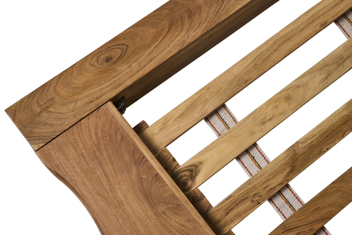 Letto etnico in legno massiccio naturale bordo vivo