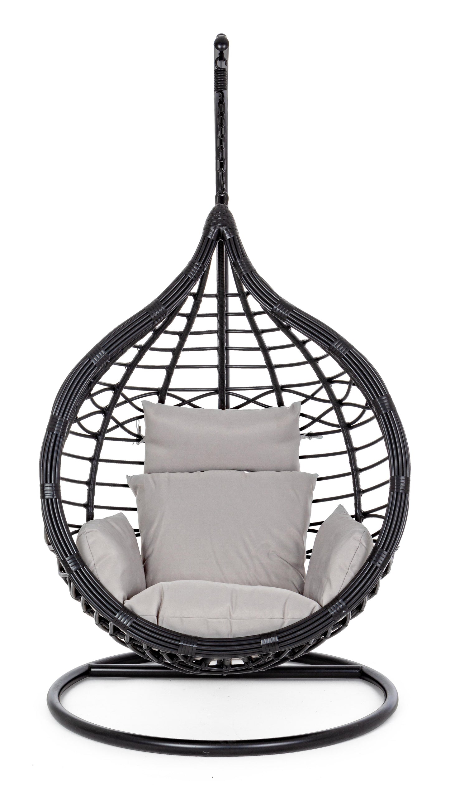 Poltrona sospesa goccia outdoor con cuscini sfoderabili - Nera - SPEDIZIONE GRATUITA- lapagoda.net