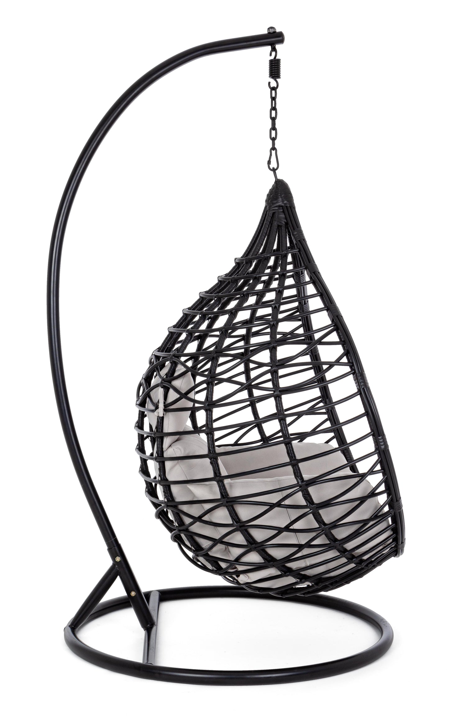 Poltrona sospesa goccia outdoor con cuscini sfoderabili - Nera - SPEDIZIONE GRATUITA- lapagoda.net