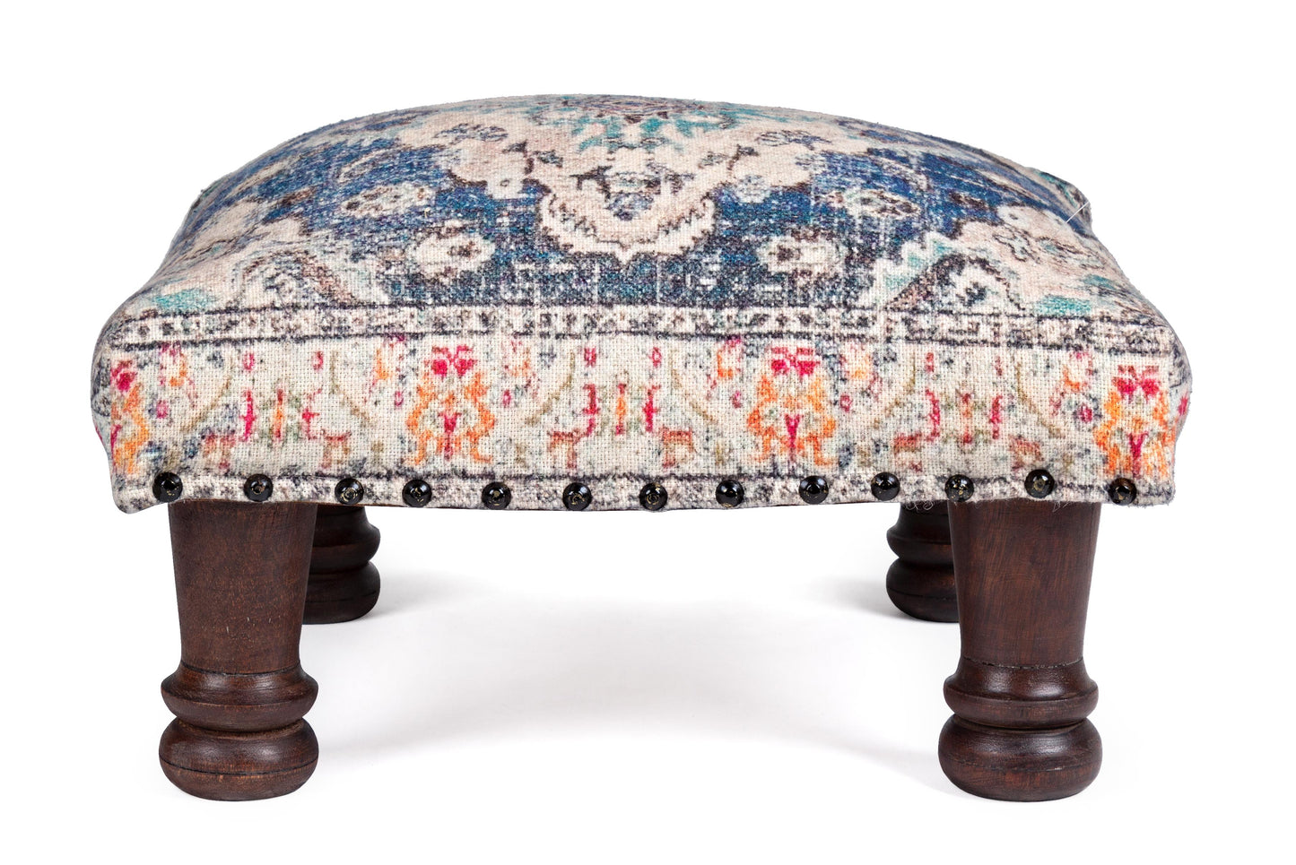 Pouf Tamil con gambe in legno massello e stoffa riciclata SCONTO 20% spedizione gratuita - lapagoda.net