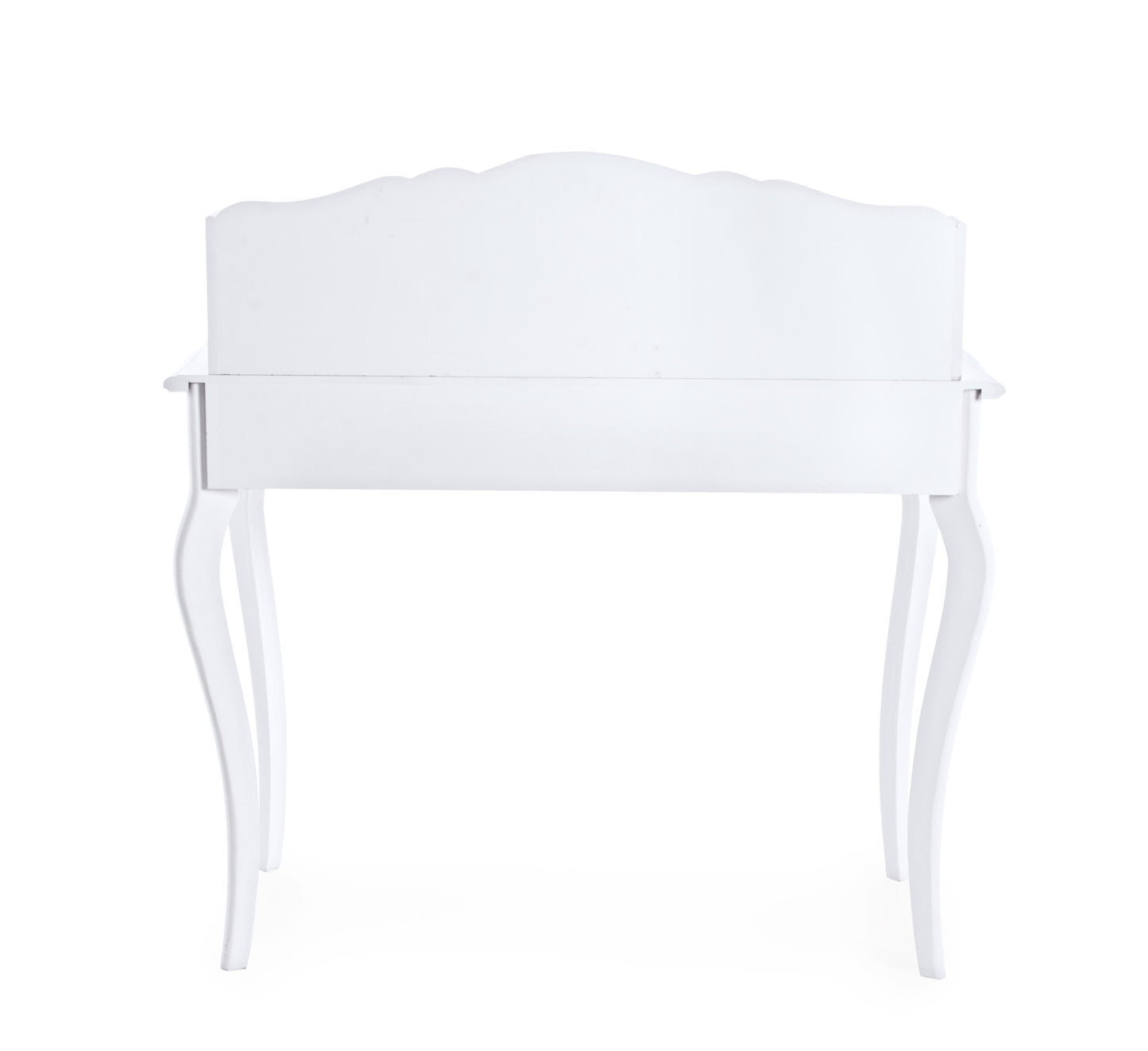 Scrittoio shabby chic legno decapato bianco 2 cassetti 