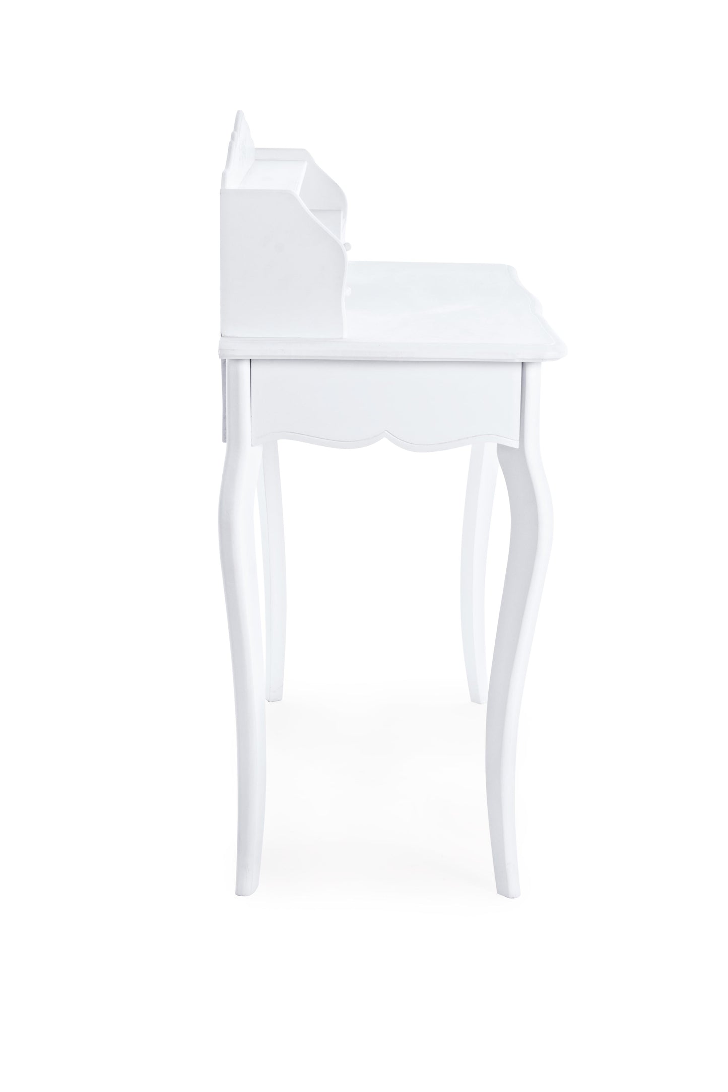 Scrittoio shabby chic legno decapato bianco 2 cassetti 