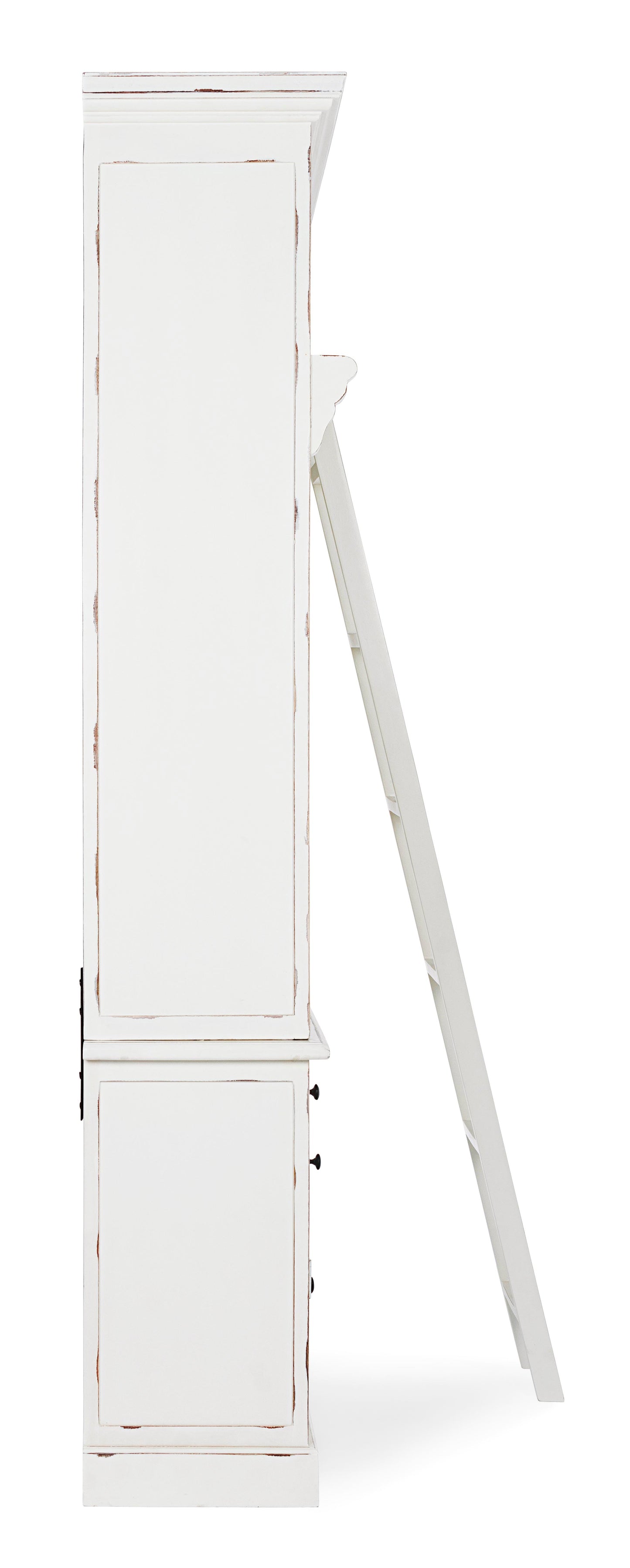Libreria shabby chic con scala colore bianco in legno massello decapato - SCONTO 20% - lapagoda.net