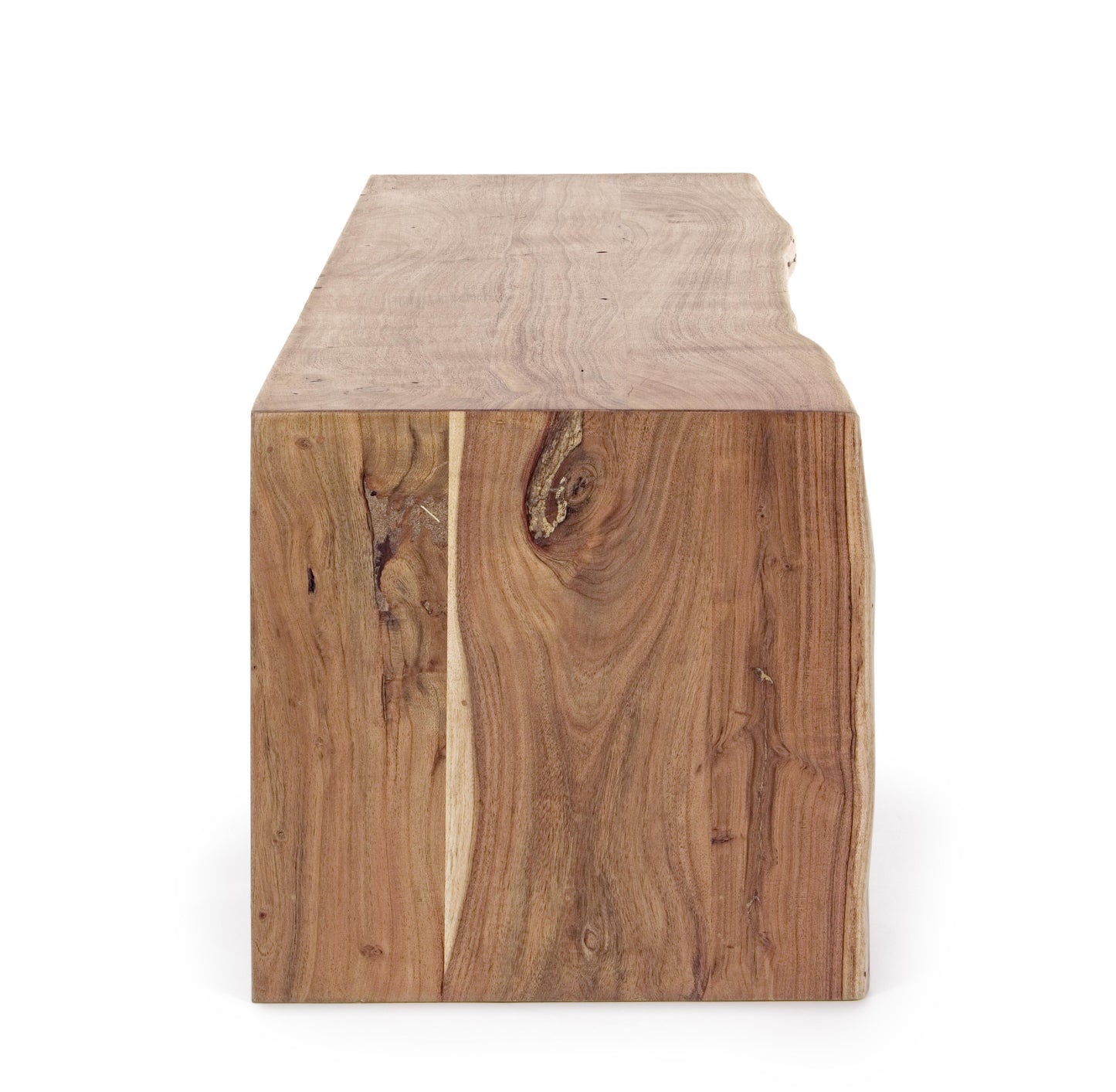 Mobile basso - porta TV 3 cassetti in legno massello grezzo d'acacia effetto legno vivo - SPEDIZIONE GRATUITA - lapagoda.net