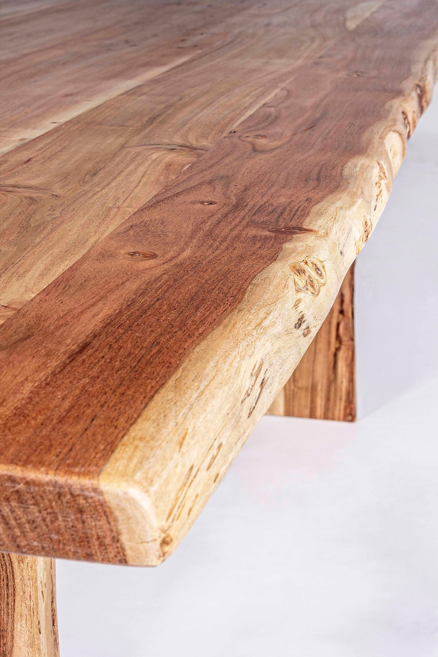 Tavolo in legno massello grezzo d'acacia effetto legno vivo 200X95- lapagoda.net