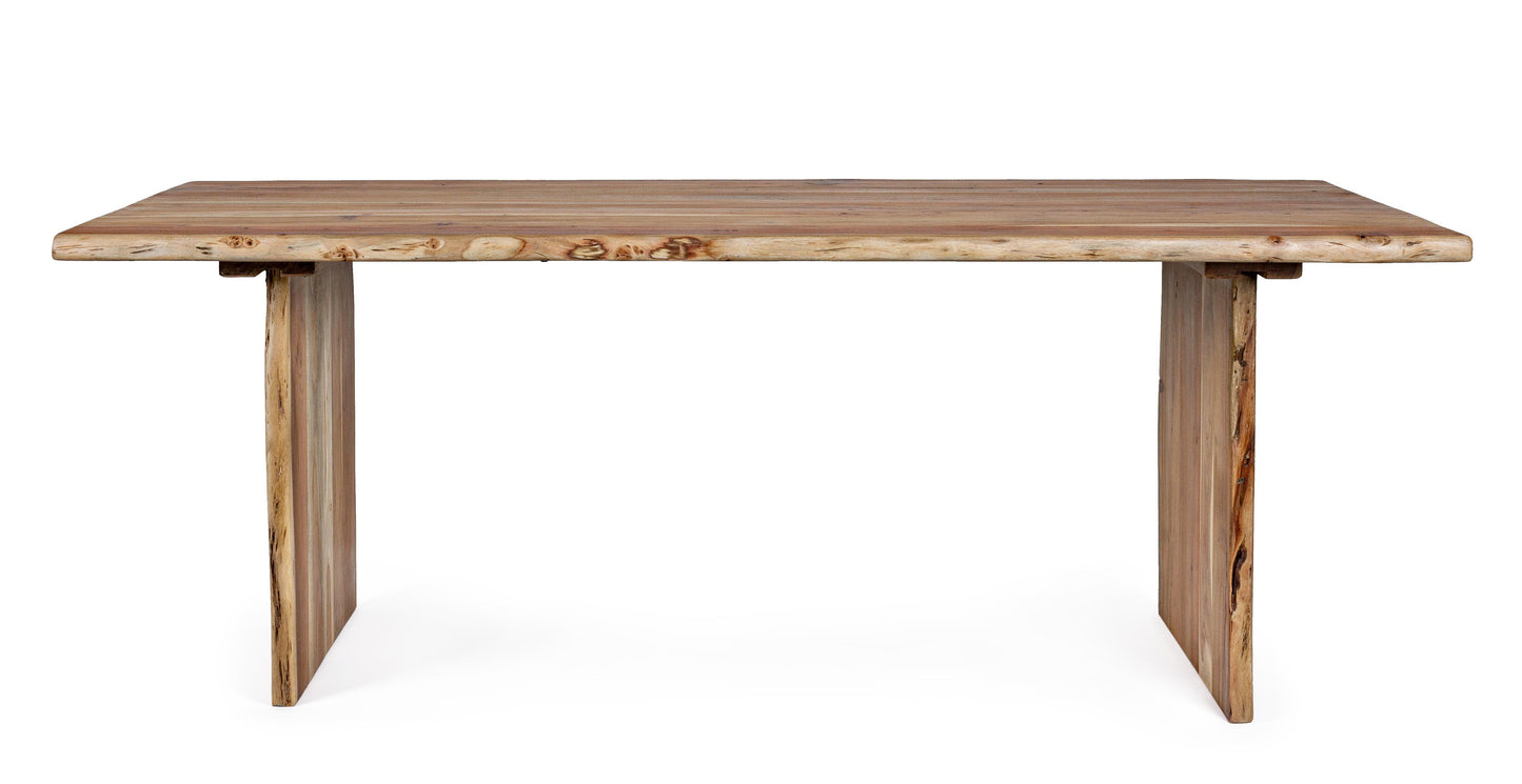Tavolo in legno massello grezzo d'acacia effetto legno vivo 200X95- lapagoda.net