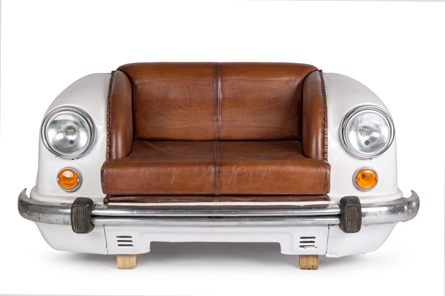 Divano car Ambassador vintage in vera pelle 2 posti