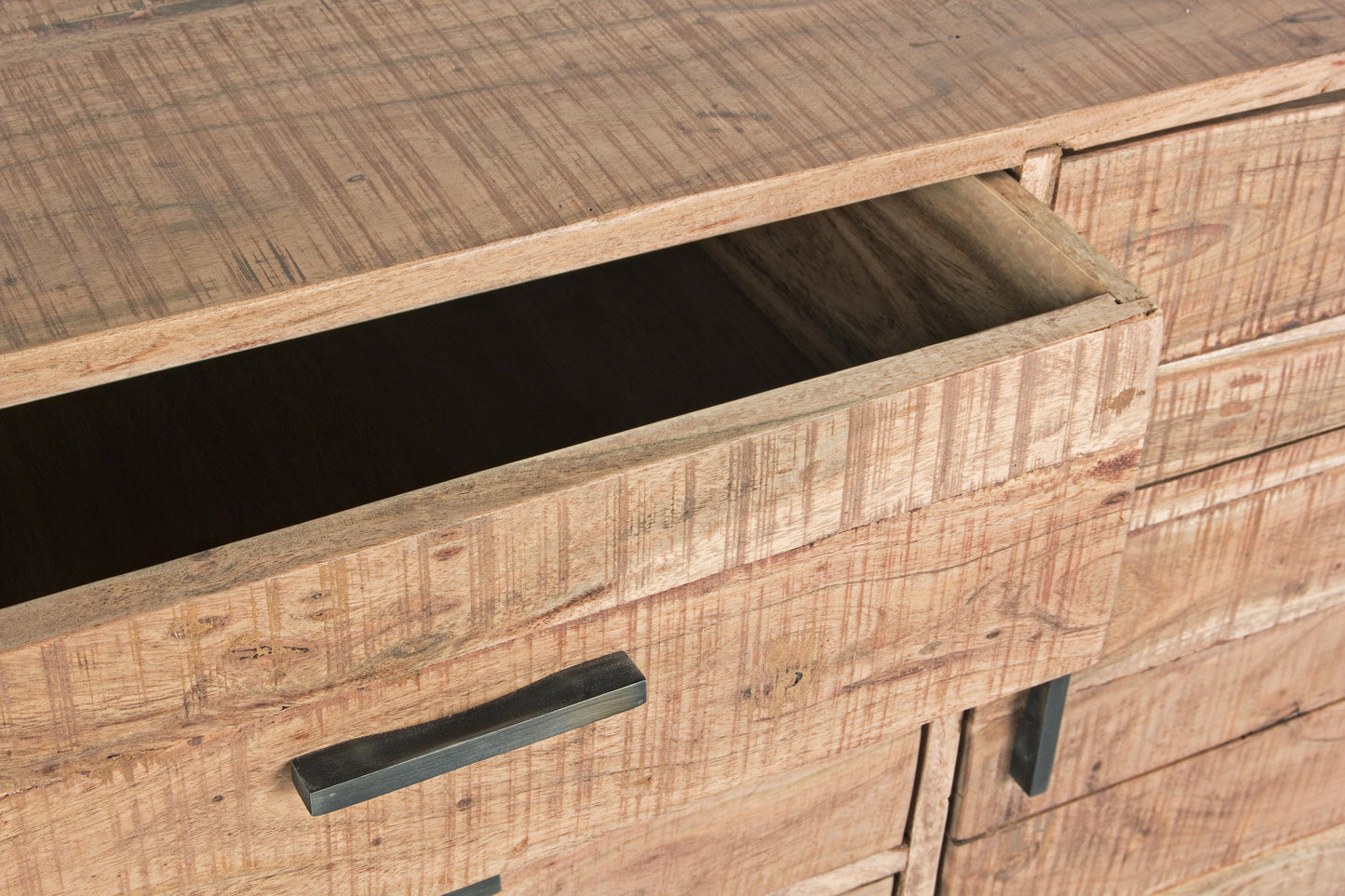 Credenza porta TV industrial in ferro battuto e legno massello 2 ante 3 cassetti SCONTO 20% spedizione gratuita - lapagoda.net