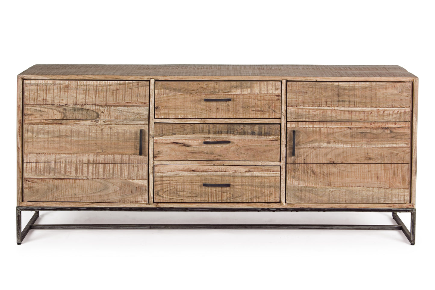 Credenza porta TV industrial in ferro battuto e legno massello 2 ante 3 cassetti SCONTO 20% spedizione gratuita - lapagoda.net