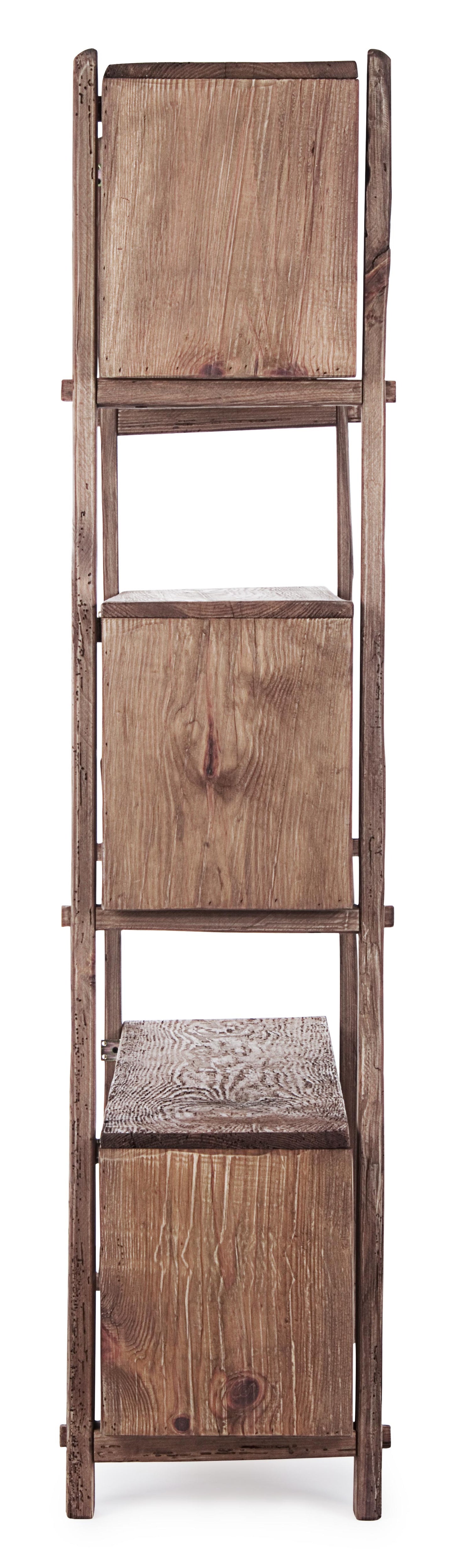 Libreria in legno riciclato di pino 5 piani - lapagoda.net