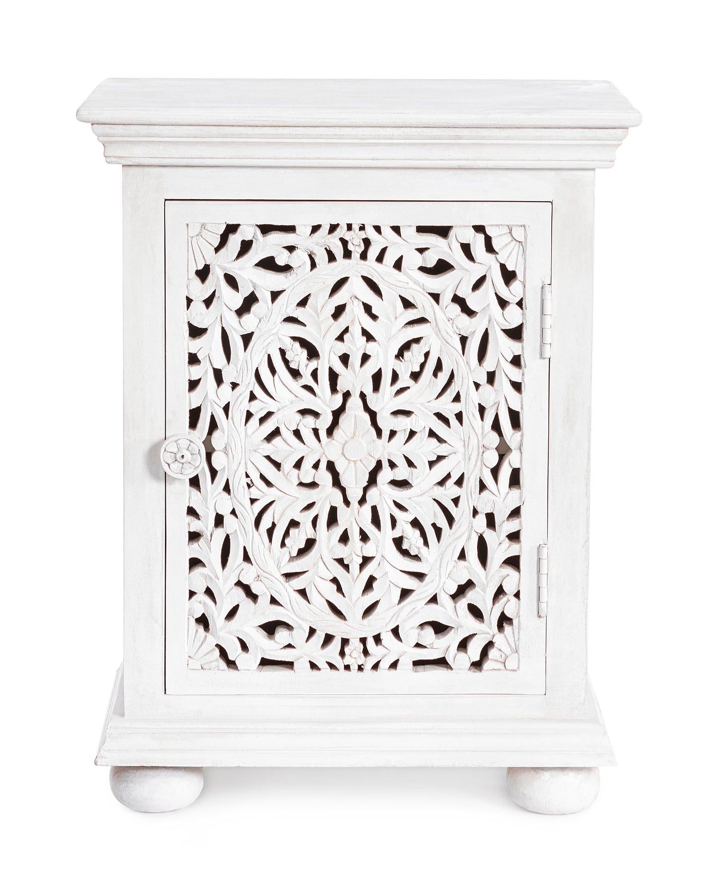 Comodino etnico indiano in legno massello shabby chic 1 anta - lapagoda.net